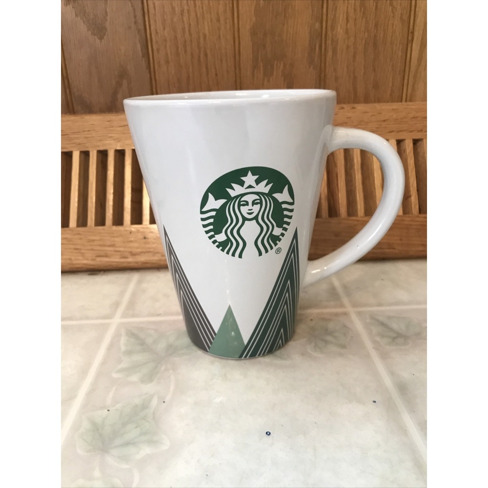 Starbucks Christmas Tree Latte Narrow Tall coffee mug 16 oz Tree Christmas Mug
